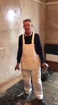 Great tip for cleaning paste residue off of walls previously papered.