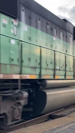 Burlington Northern SD60M + BNSF SD60 triclops leading yard movement