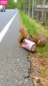 260K views · 2.6K reactions | Roadside Squirrel Rescue Woman frees squirrel from a can. #fblifestyle #AI Generated using Kling AI . . . (For entertainment purposes only. Consult professionals if guidance on activities is presented. No brand affiliation is implied if any are shown. If inspired by true events, creative adaptations may be included. Content may include public footage.) | Fabiosa Hearty | Facebook