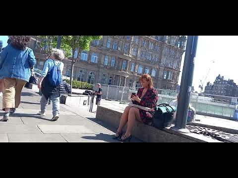 Candid woman wearing a short summer dress