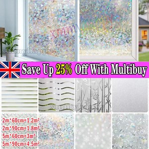5M Roll Frosted Window Film Bubble Free Self Adhesive Etched Privacy`Glass Vinyl | eBay UK