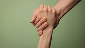 help friend through a tough time. rescue gesture. hands reaching...