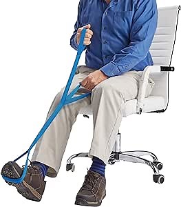 PrimeMed Rigid Leg Lifter Strap – 41 Inch Foot Loop with Hand Grip, Long Band Mobility Aid & Leg Lift Assist