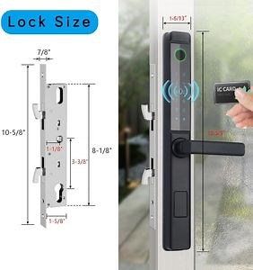 [Hot Item] Hook, WiFi Bluetooth Digital Keypad and Handle Slim Sliding Glass Door Smart Lock