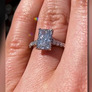 16 reactions | If you're wondering what engagement rings are trending in 2023, here is a beauty  The shape of this fancy-cut radiant emerald diamond is classic, but will also give you a totally unique look. Pair it with a sparkling hidden halo, and you'll be sure to love this style for a lifetime! You can shop for hidden halo engagement rings, or design your own, with the trusted experts at Jewelry Designs. bit.ly/3FREHZw | Jewelry Designs | Facebook