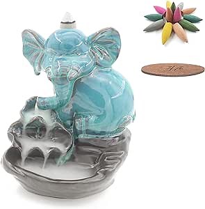 Elephant Backflow Incense Holder Ceramic Waterfall Incense Burner Antique Ceramic Aromatherapy Ornament Home Decor