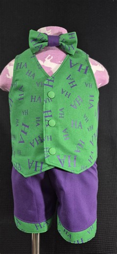 Joker Boys Vest Tie and Shorts Outfit, Halloween Joker Vest, Tie and Shorts, Harley Quinn's Joker Outfit - Etsy