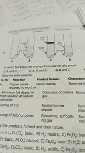 In which test tubes, the rusting of iron nail will take place?... | Filo
