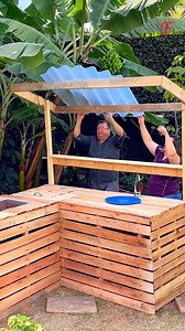 11K views · 69 reactions | Crafted with Love: Pallets to Kitchen Glam!  Dive into the enchanting world of DIY as a couple breathes life into a kitchen masterpiece. From pallets to perfection—discover the magic of handmade elegance! ✨️ Ready to infuse your space with warmth and creativity? ❤️ Join the crafting journey today! #DIYLove #HandmadeHome #KitchenInspiration | Tips & Tricks | Facebook