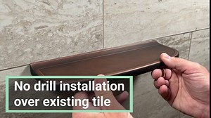 Questech Decor Floating Shower Shelf, Wall Mounted Retrofit for Tiled Shower Walls, Bathroom Shower Organizer, 12 Inch Metro Flatback Shelf, Brushed Nickel