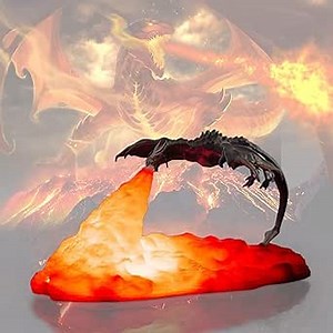 Fire Dragon Moon Lamp, 3D Printed Night Light Lava Lamps LED Moon Light with USB Rechargeable, Ice Dragons Lamps New Years Dragon Gifts for Kids Adults Boys Girls Home Room Bedroom