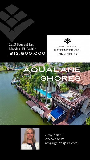 #AQUALANESHORES 💎 Unparalleled beauty defined in this Asian-Italian inspired courtyard home. 📍 2233 Forrest Ln, Naples, FL 34102 🏡 5 Beds 7 Baths 4,890 sq. ft. 💰 $13,500,000 Upon entering through an iron gate, you are greeted by a flowing water koi pond, exquisite Marmorino Venetian plaster walls on the interior and exterior, Luxbaum windows, stone and rosewood floors throughout, highlighted by blooming bougainvillea views from every angle. Enjoy waterfront living with a 60-foot electric and