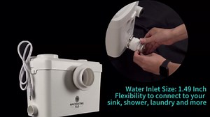 18 Inch ADA & Elongated 600W Upflush Toilet For Basement, Comfort Bowl & Powerful Rimless Dual-Flush Toilets With Pump, Macerator Toilet System, Inlets Connect to Shower&Sink, Extension Pipe Included - Amazon.com