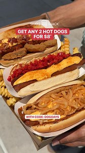 Enjoy savings that sizzle and get any 2 hot dogs for $8 with code: DOGDAYS | Shake Shack