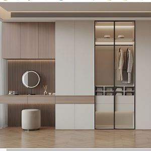 [Hot Item] Modern Style White Wardrobe Design with Mirrored Dresser Bedroom Furniture Set