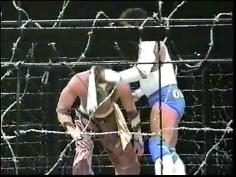 FMW - Atsushi Onita vs. Hayabusa (Electrified Barbed Wire Exploding Cage Deathmatch, XPW Commentary)
