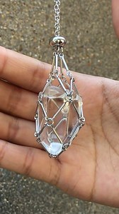 Crystal Stone Holder Necklace, Crystal Holder Necklaces, Crystal Holder Necklace Cage, Crystal Necklace Holder, Crystal Stone Holder Necklace Gold/Silver (White,Silver)