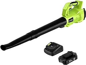 SnapFresh Cordless Leaf Blower - 150 MPH Leaf Blower with Battery & Charger, 2 Section Tubes, Free Control Speed,Lightweight, Electric Leaf Blower for Blowing Leaves, Lawn Care, Dust & Other Debris