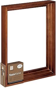 Ampersand Art Supply Floaterframe | 16"x20" | 1 1/2" Depth | Bold Style | Hardwood Floating Frame in Walnut Finish for Canvas, Wood Panels & Artwork
