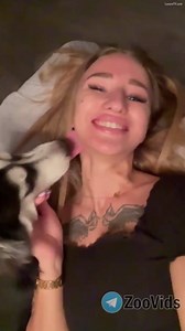 Hot girl kiss dog