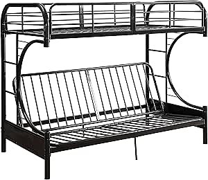 ACME Furniture bed, Twin Top Bunk over Full/Futon Bottom Bunk, Black