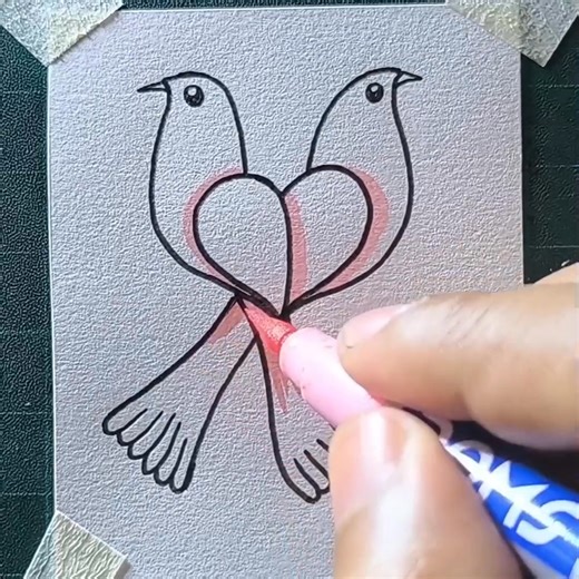 43K views · 266 reactions | How to draw love birds | All About Art | Facebook