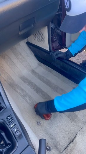 Carpet extraction on a leaky vehicle 🤮🤩 #carpetcleaning #extraction #detailing #satisfying | DriveClean