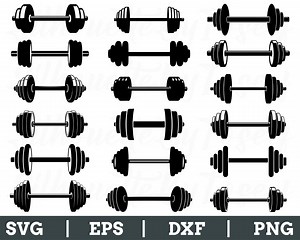 Barbell Svg, Barbell Silhouette, Barbell Vector, Barbell Cut File, Dxf, Png - Etsy