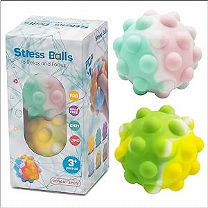Fidget Toys Stress Balls Pop Squish It for Kids and Adults, Push Bubbles Fidgets Ball for Girls and Boys Gifts