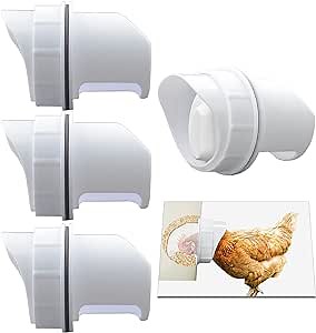 DIY Chicken Feeder Port Rain Proof Poultry Feeder Gravity Feed Kit Suitable for Buckets, Barrels, Bins, Troughs