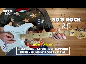 80s Rock Riffs | 6 Famous Riffs | Guitar Lesson