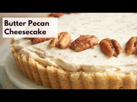 Butter Pecan Cheesecake | No-Bake Filling with Toasted Pecan Crunch!