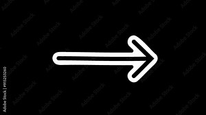 Arrow animation on a black background.4K video. Cartoon animation.High resolution video. neon sign. arrow sign. neon arrow. 4k transparent animation