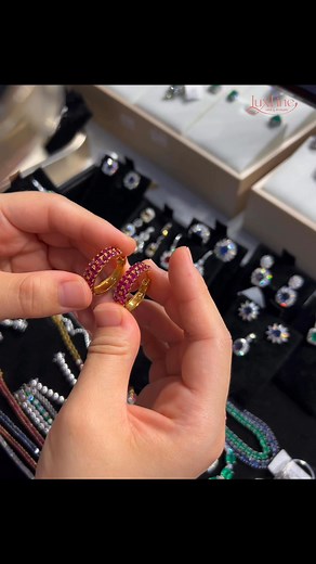 #ruby #rubyearrings #earrings #rubyjewelry #jewerly #hoops #fashionable #LuxFine #Mandalay | LuxFine Gems & Jewelry