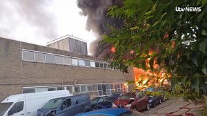 Dramatic footage of this morning's fire which saw a loud bang at the premises where the blaze is being tackled. https://www.itv.com/news/meridian/2024-07-14/smoke-seen-across-city-as-firefighters-deal-with-large-incident Credit: Russ Meddings | ITV News Meridian