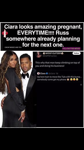 79K views · 379 reactions | ATP, #CiCi #Ciara is a whole pregnancy influencer 殺擄and pregnant or not, she Still movin & groovin #RussellWilson #family #LoveIsLove #LoveStillWins #lovestillexists #itsaboy #itsagirl  | BOOZE and TEA | Facebook