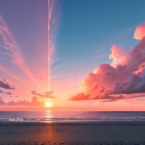1K views · 250 reactions | Big huge sunset pink clouds deep blue sky at the beach. | Pam's Gifs and Videos | Facebook