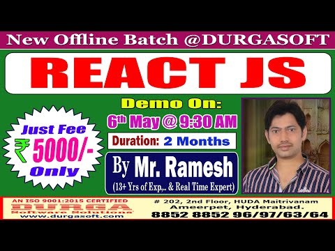 REACT JS Offline Training @ DURGASOFT