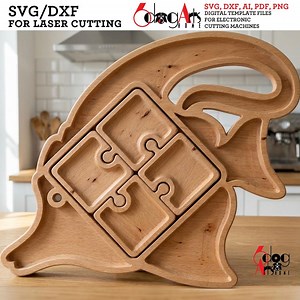 Fish Puzzle Tray SVG DXF Templates Bundle Digital Files Download for Laser Cutting Jh-878a - Etsy Australia