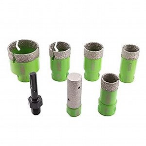 Diamond Core Drill Bits Set - 25/28/32/35/50mm+20F Tile Hole Saw Kit and SDS Adapter for Porcelain Ceramic Tile Granite Marble