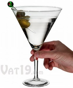 Giant Martini Glass: 26-ounce hand-blown cocktail glass