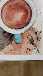 A5 Watercolor Coffee Cup Painting: Minimalist Kitchen Art - Etsy