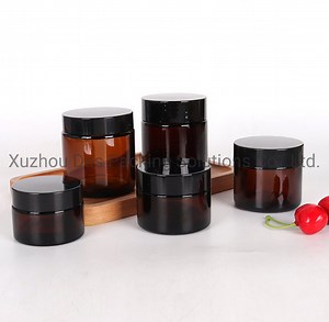 [Hot Item] 2 Oz Translucent Brown Refillable Cosmetic Cream Containers 100g Amber Glass Jar for Body Scrub