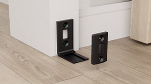 Sliding Barn Door Floor Guide Bottom Adjustable Roller Guides Wall Mounted Black