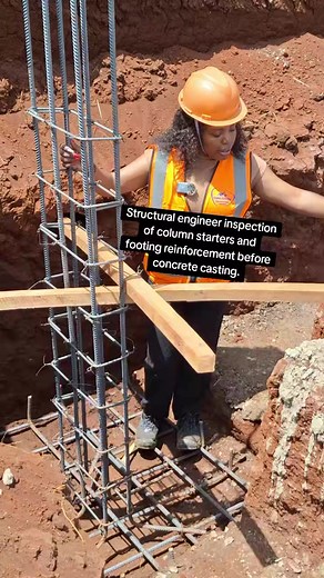 Structural Engineer Inspects Footing Reinforcement
