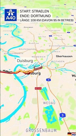 Autobahn A40 von Straelen bis Dortmund 🚗🗺️ #AutobahnA40 #a40 #Autobahn #Deutschland #Ruhrgebiet