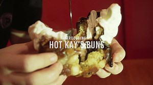 💥 NEW FEATURE MENU ITEM 💥 It's time to say bye to our PIZZA FRIES 👋🏼 And say hello to... HOT KAY'S BUNS 🐰🐰🐰 Featuring // DEEP FRIED HOT CROSS BUN, DEEP FRIED CREME EGG, vanilla soft serve, topped with chocolate sauce. Y'all better get in to try this quick smart everybunny. Available for an extremely limited time from all Miss Kay's venues (excluding Bite Markets) | Miss Kay's