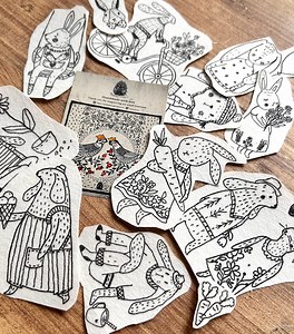 Bunny and Rabbit Embroidery Patterns| Stitch and Stick Stickers |DIY Sewing & Craft Supplies - Etsy