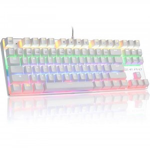 CLAVIER D'ORDINATEUR Clavier Mécanique pour Jeu Video Commutateurs Bleus Gaming avec Blue Switch 87 Touches Anti-Ghosting avec Lum