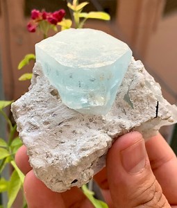 287 Gram Nice Terminated Sky Blue Aquamarine Specimen on Mitrix From Afghanistan With Nice Black Tourmaline Combine Also Rainbow - Etsy UK